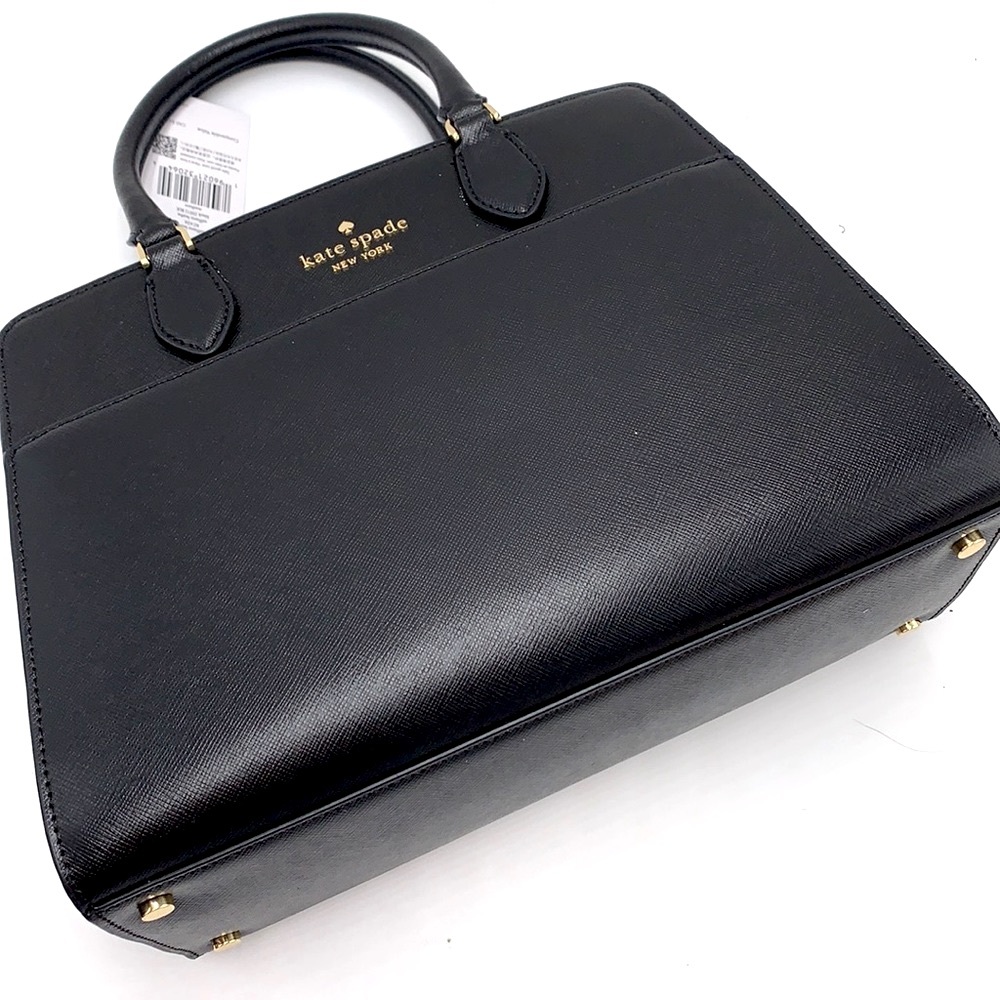KATE SPADE Madison Saffiano Leather Medium Satchel BLACK COLOR - Picture 16 of 16
